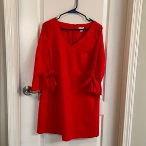J. Crew red 3/4 sleeve cotton dress
